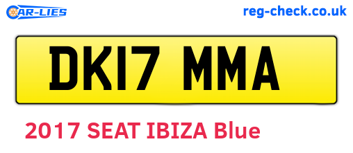 DK17MMA are the vehicle registration plates.