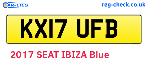 KX17UFB are the vehicle registration plates.