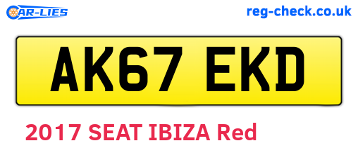 AK67EKD are the vehicle registration plates.