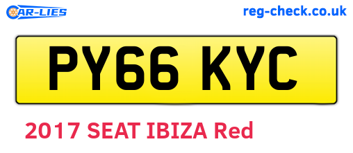 PY66KYC are the vehicle registration plates.
