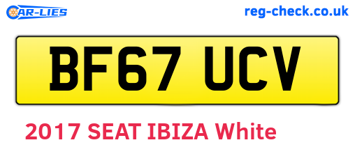 BF67UCV are the vehicle registration plates.