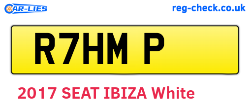 R7HMP are the vehicle registration plates.