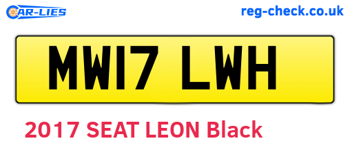 MW17LWH are the vehicle registration plates.