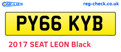 PY66KYB are the vehicle registration plates.