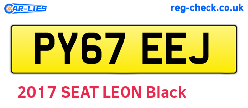PY67EEJ are the vehicle registration plates.