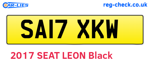 SA17XKW are the vehicle registration plates.