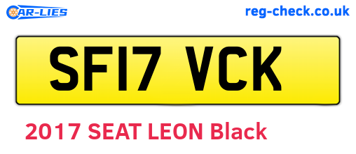 SF17VCK are the vehicle registration plates.