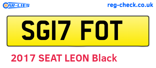 SG17FOT are the vehicle registration plates.