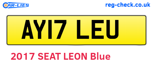 AY17LEU are the vehicle registration plates.