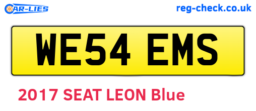 WE54EMS are the vehicle registration plates.