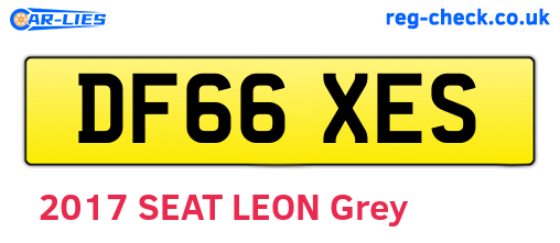 DF66XES are the vehicle registration plates.