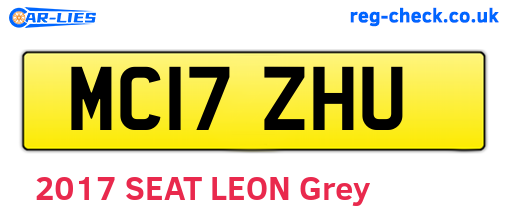 MC17ZHU are the vehicle registration plates.