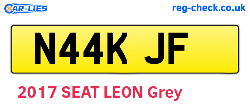 N44KJF are the vehicle registration plates.