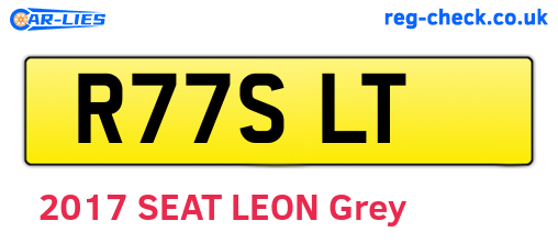 R77SLT are the vehicle registration plates.