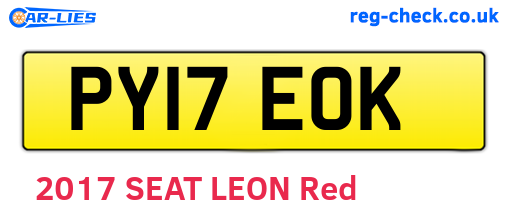 PY17EOK are the vehicle registration plates.