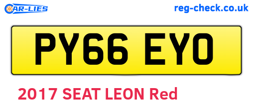 PY66EYO are the vehicle registration plates.