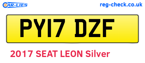 PY17DZF are the vehicle registration plates.