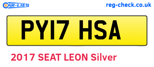 PY17HSA are the vehicle registration plates.