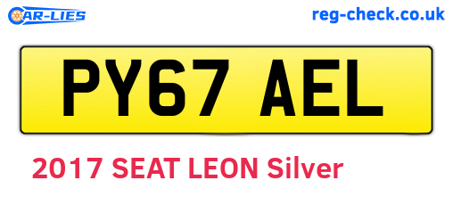 PY67AEL are the vehicle registration plates.