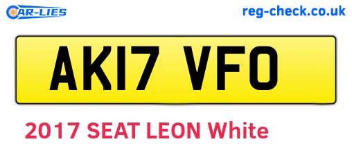 AK17VFO are the vehicle registration plates.