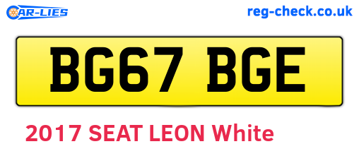 BG67BGE are the vehicle registration plates.