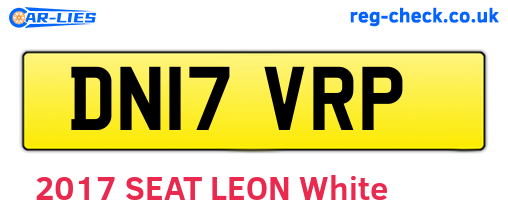 DN17VRP are the vehicle registration plates.