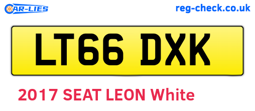 LT66DXK are the vehicle registration plates.