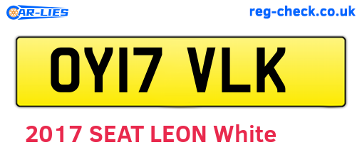OY17VLK are the vehicle registration plates.