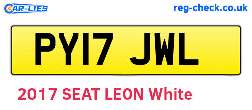 PY17JWL are the vehicle registration plates.