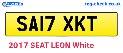 SA17XKT are the vehicle registration plates.