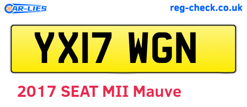 YX17WGN are the vehicle registration plates.