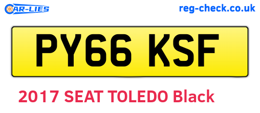 PY66KSF are the vehicle registration plates.