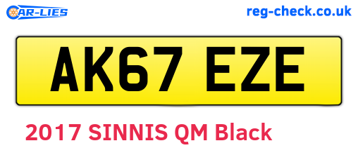 AK67EZE are the vehicle registration plates.