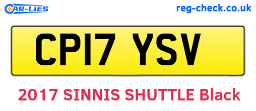 CP17YSV are the vehicle registration plates.