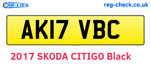 AK17VBC are the vehicle registration plates.