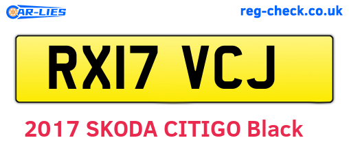 RX17VCJ are the vehicle registration plates.