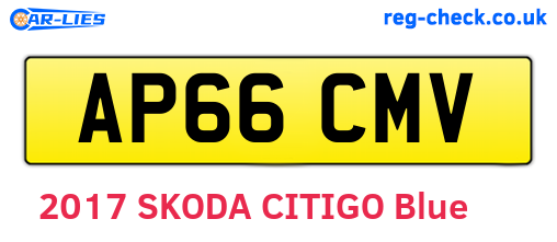 AP66CMV are the vehicle registration plates.