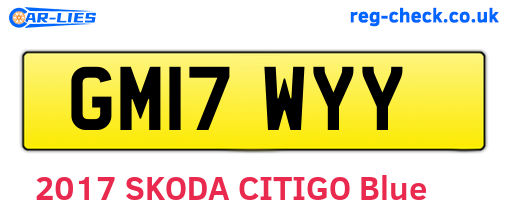 GM17WYY are the vehicle registration plates.