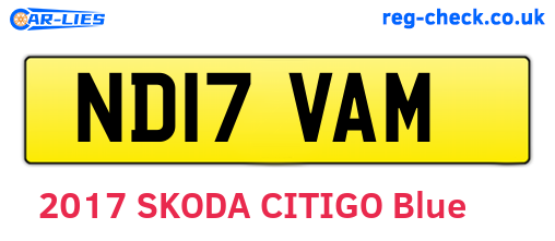 ND17VAM are the vehicle registration plates.