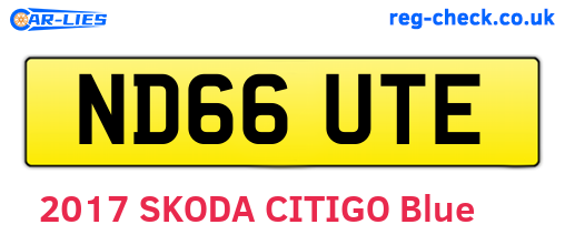 ND66UTE are the vehicle registration plates.