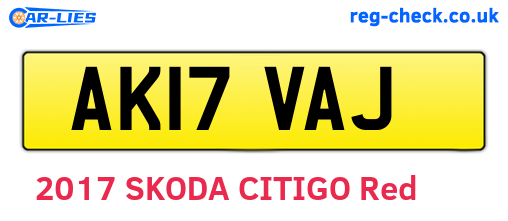 AK17VAJ are the vehicle registration plates.