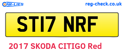 ST17NRF are the vehicle registration plates.