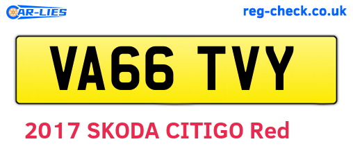 VA66TVY are the vehicle registration plates.