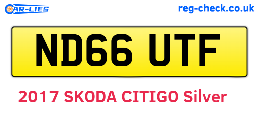 ND66UTF are the vehicle registration plates.