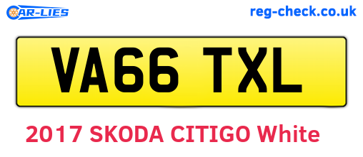 VA66TXL are the vehicle registration plates.
