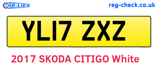 YL17ZXZ are the vehicle registration plates.