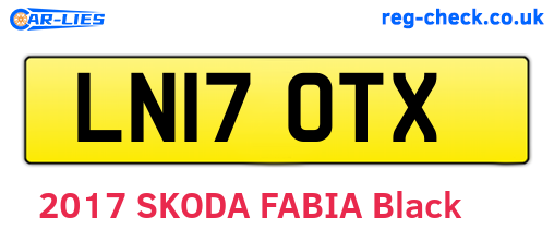 LN17OTX are the vehicle registration plates.