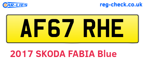 AF67RHE are the vehicle registration plates.
