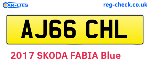 AJ66CHL are the vehicle registration plates.