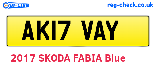 AK17VAY are the vehicle registration plates.